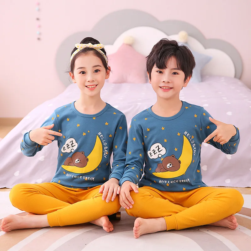 Pajamas for Children Boy Girl Sets Thermal Sleepwear Autumn Winter Long Sleeve Onesize Kids Multicolor Cartoon Printing Cotton
Pajamas for Children Boy Girl Sets Thermal Sleepwear Autumn Winter Long Sleeve Onesize Kids Multicolor Cartoon Printing Cotton