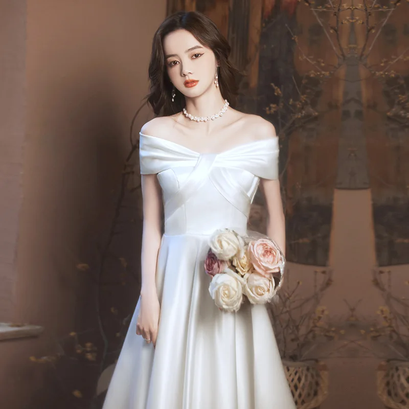 Noble White Evening Dress Sexy Slash Neck Banquet Dress Temperament Party Dress Fairy Prom Gowns Formal Dress Robe De Soiree
Noble White Evening Dress Sexy Slash Neck Banquet Dress Temperament Party Dress Fairy Prom Gowns Formal Dress Robe De Soiree