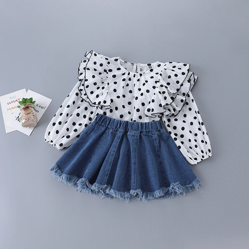 2-7 Years High Quality Spring Girl Clothing Set 2021 New Fashion Casual Dot Shirt + Skirt Kid Children Girls Clothing
2-7 Years High Quality Spring Girl Clothing Set 2021 New Fashion Casual Dot Shirt + Skirt Kid Children Girls Clothing