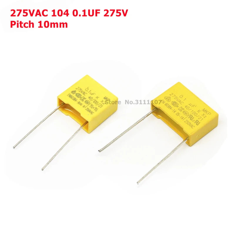 10PCS/LOT Safety Capacitor 275VAC 104 0.1UF 275V Pitch 10mm Polypropylene Film Capacitor Capacitance
10PCS/LOT Safety Capacitor 275VAC 104 0.1UF 275V Pitch 10mm Polypropylene Film Capacitor Capacitance