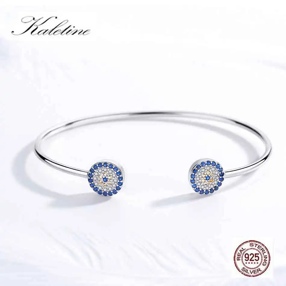 Kaletine 925 Sterling Silver Evil Eye Bracelets Bangles Luck Blue Eye Gifts for Women Open Turkey Jewelry Viking Fashion 2019
Kaletine 925 Sterling Silver Evil Eye Bracelets Bangles Luck Blue Eye Gifts for Women Open Turkey Jewelry Viking Fashion 2019