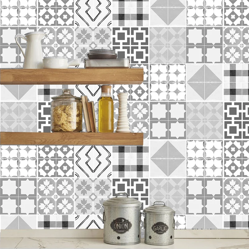Retro Style Tile Stickers Home Decor Kitchen Bathroom Decor DIY Self-adhesive Removable Wallpaper Vinyl Mural Decals Grey Wall
Retro Style Tile Stickers Home Decor Kitchen Bathroom Decor DIY Self-adhesive Removable Wallpaper Vinyl Mural Decals Grey Wall