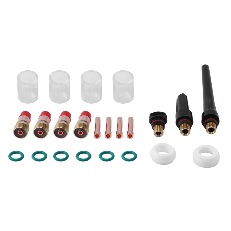 New 23Pcs Gas Lens Glass Cup Easy Use Practical Accessories Welding Torch Kit Argon Arc Tool for WP TIG 17/18/26 
New 23Pcs Gas Lens Glass Cup Easy Use Practical Accessories Welding Torch Kit Argon Arc Tool for WP TIG 17/18/26