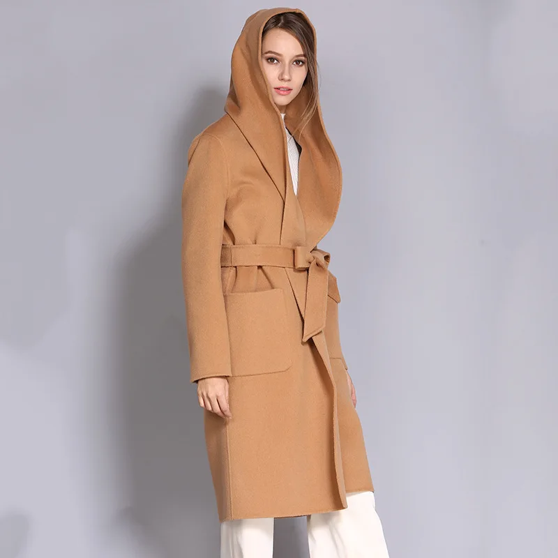 French Women's Simple Temperament Lapel Lace-up Wild Thick Warm Double-sided Cashmere Blend Winter Coat With Pockets
French Women's Simple Temperament Lapel Lace-up Wild Thick Warm Double-sided Cashmere Blend Winter Coat With Pockets