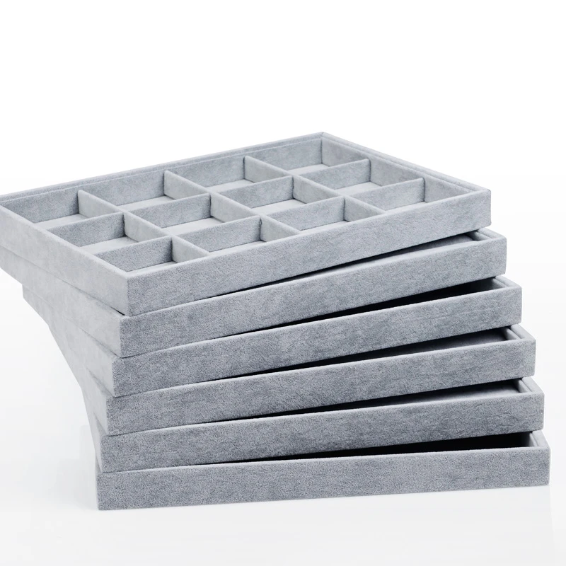Oirlv Silver-Gray Jewelry Storage Tray Ice Velvet Cloth Ring Earrings Necklace Display Bright Colorful Tray 12/24 grids
Oirlv Silver-Gray Jewelry Storage Tray Ice Velvet Cloth Ring Earrings Necklace Display Bright Colorful Tray 12/24 grids