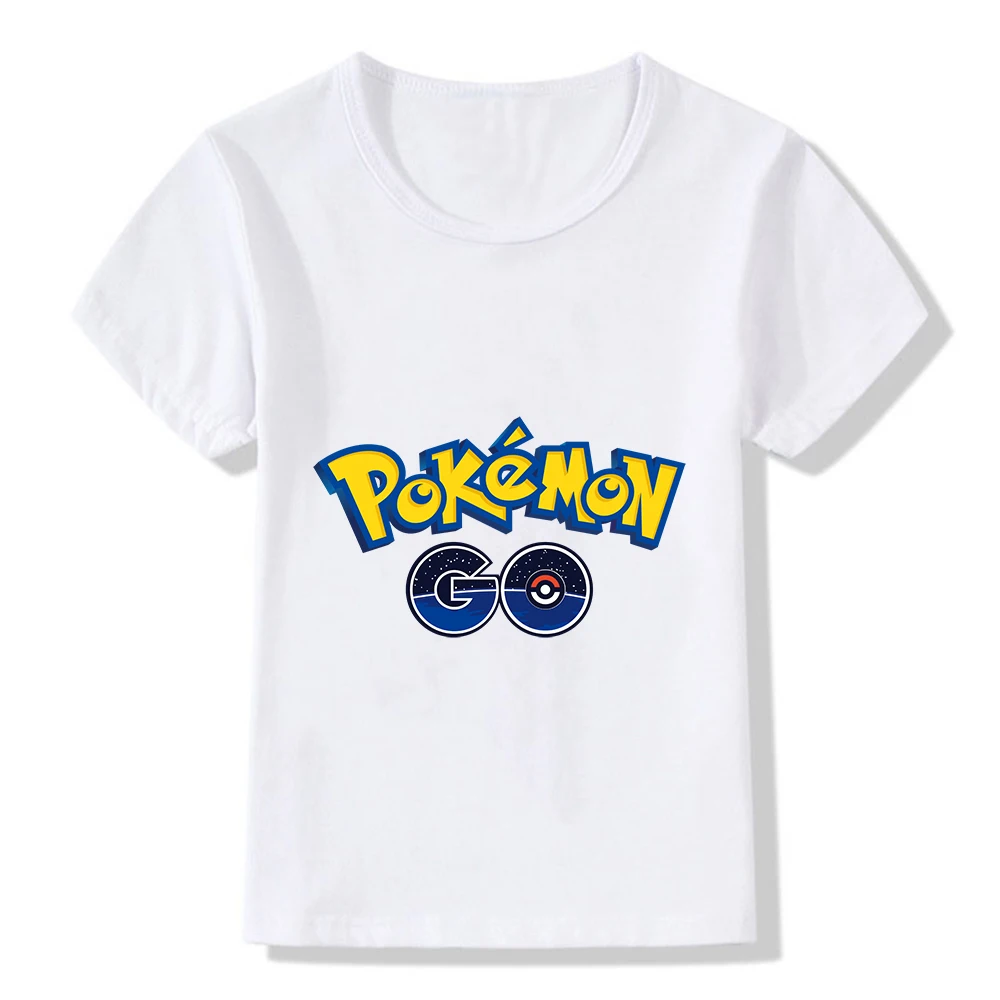 Детские футболки Pokemon белая Модальная футболка с коротким рукавом Kawaii Pikachu Psyduck