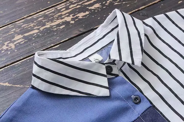 2021 Spring New Arrival Patchwork Striped Shirt Women Mid-Length Cotton Blouse Fashion Long Sleeve Top
2021 Spring New Arrival Patchwork Striped Shirt Women Mid-Length Cotton Blouse Fashion Long Sleeve Top