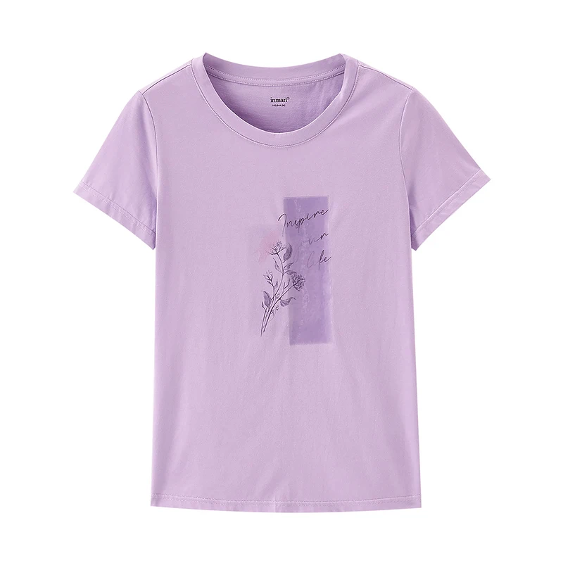 INMAN Summer Women T-Shirt Literary Casual Style Plant English Letter Printing Round Collar Cotton Short Sleeved Staight Top
INMAN Summer Women T-Shirt Literary Casual Style Plant English Letter Printing Round Collar Cotton Short Sleeved Staight Top