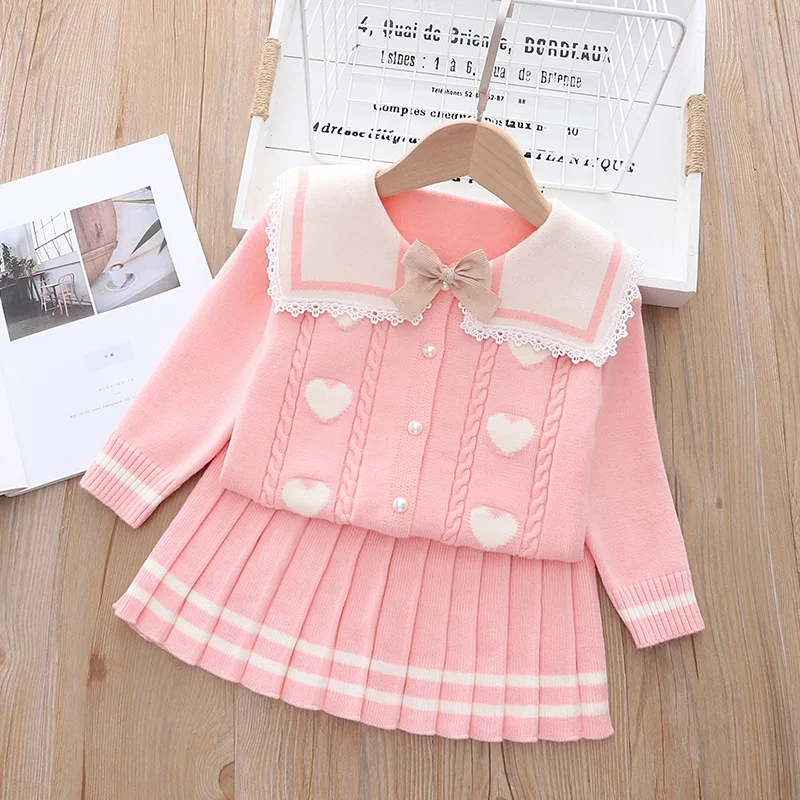 New Kids Girls 2pcs Knitted Clothing Sets Color Blocked Sweater Coat Pleated Skirt Suit for Children Girl Princess Outfits
New Kids Girls 2pcs Knitted Clothing Sets Color Blocked Sweater Coat Pleated Skirt Suit for Children Girl Princess Outfits
