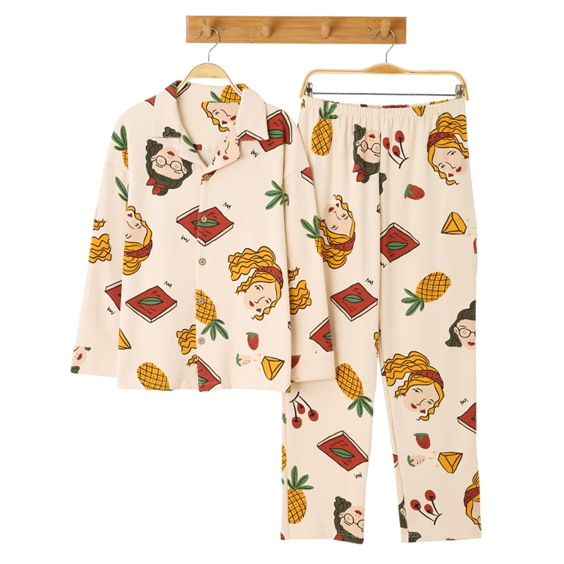 Spring And Autumn Women Pajamas Set Female Long Sleeve Sleepwear Girls Home Clothing Plus Size M-4XL Pyjamas
Spring And Autumn Women Pajamas Set Female Long Sleeve Sleepwear Girls Home Clothing Plus Size M-4XL Pyjamas