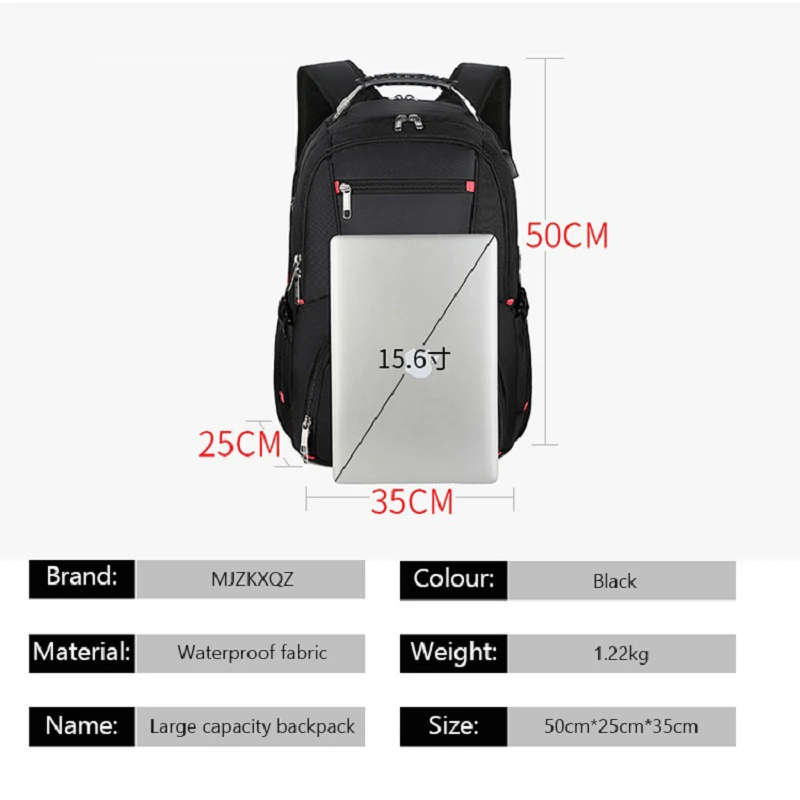Mjzkxqz 17 Inch Durable Laptop Backpack 45L Travel Bag College Swiss-Style Schoolbag USB Charging Waterproof Multifunctional Sac
Mjzkxqz 17 Inch Durable Laptop Backpack 45L Travel Bag College Swiss-Style Schoolbag USB Charging Waterproof Multifunctional Sac