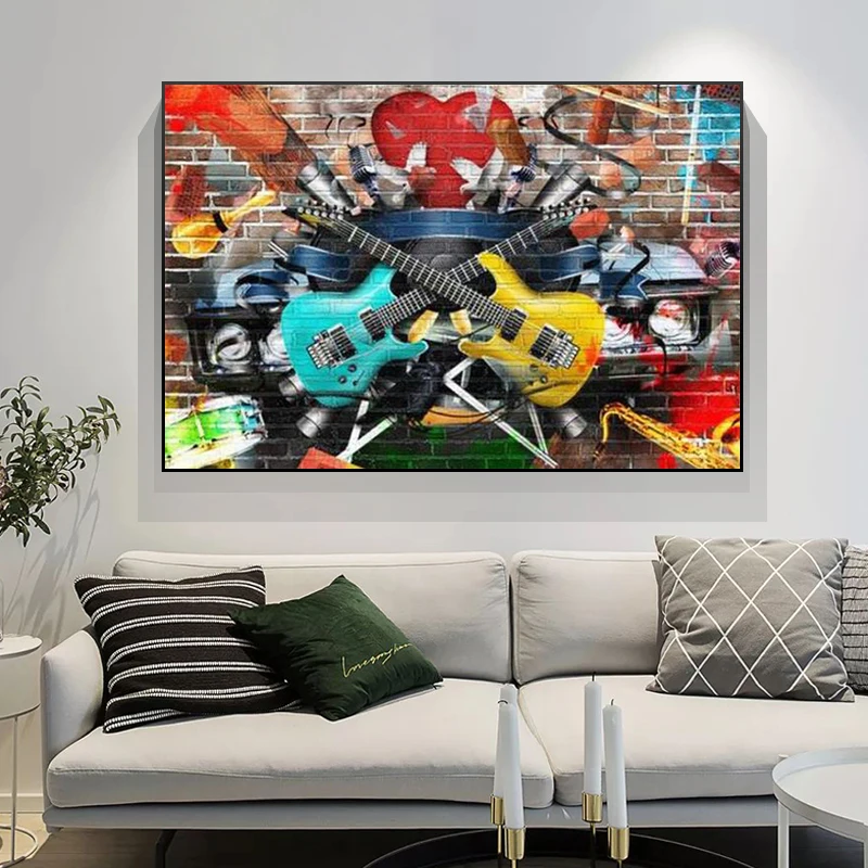 Collage of Music Wall Art Color and Bright Musical Wall Decor Graffiti Large Canvas Print Retro Car Gitars Wall Art Drums Poster
Collage of Music Wall Art Color and Bright Musical Wall Decor Graffiti Large Canvas Print Retro Car Gitars Wall Art Drums Poster