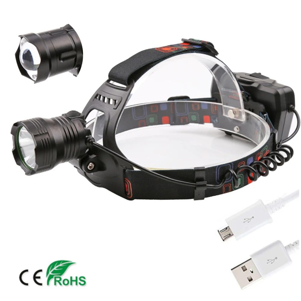 Ультра яркий светодиодный фонарь XHP70 для охоты поисковый светильник USB