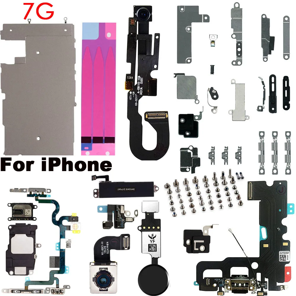 Complete Internal Parts For iPhone 7G 7Plus Home Button Rear Front Camera Power Volume Charging Flex Cable Ear Loud Speaker
Complete Internal Parts For iPhone 7G 7Plus Home Button Rear Front Camera Power Volume Charging Flex Cable Ear Loud Speaker