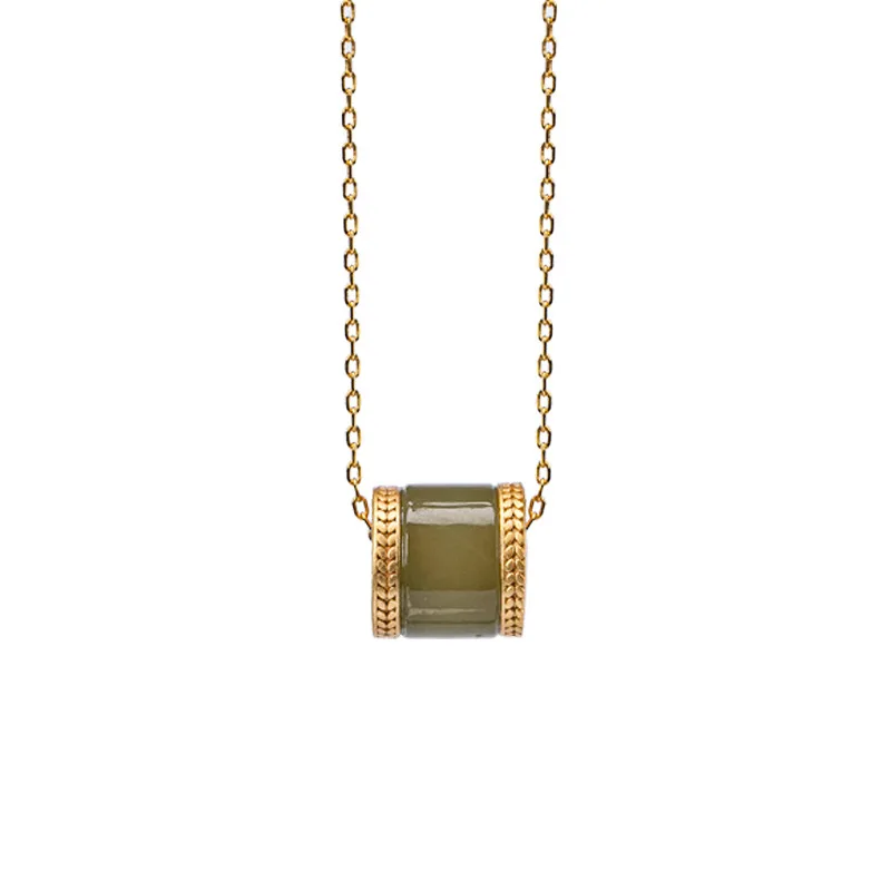 Best Selling S925 Sterling Silver Gold-plated Hetian Jade Six-character Mantra Pendant Necklace For Women
Best Selling S925 Sterling Silver Gold-plated Hetian Jade Six-character Mantra Pendant Necklace For Women