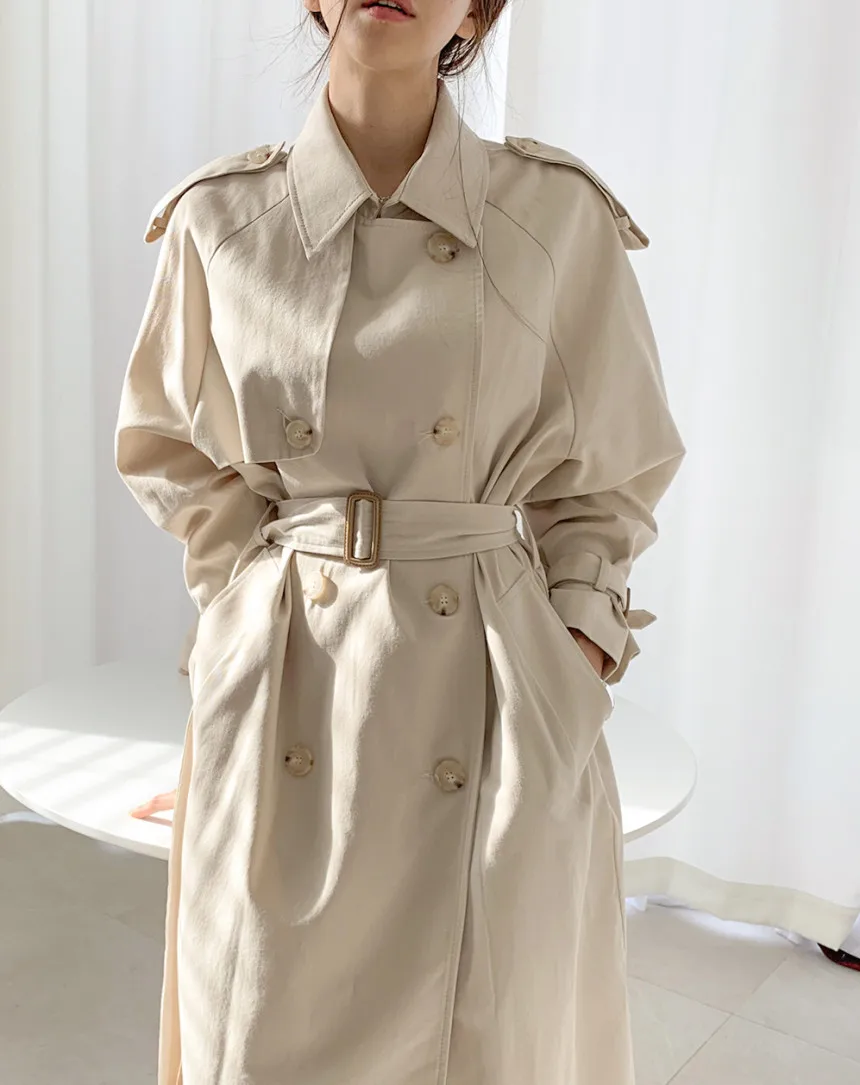 Women Double-breasted Long Trench Coat Autumn Winter Casual Sashes Elegant Loose Overcoat Fashion Long Sleeve Windbreaker 
Women Double-breasted Long Trench Coat Autumn Winter Casual Sashes Elegant Loose Overcoat Fashion Long Sleeve Windbreaker