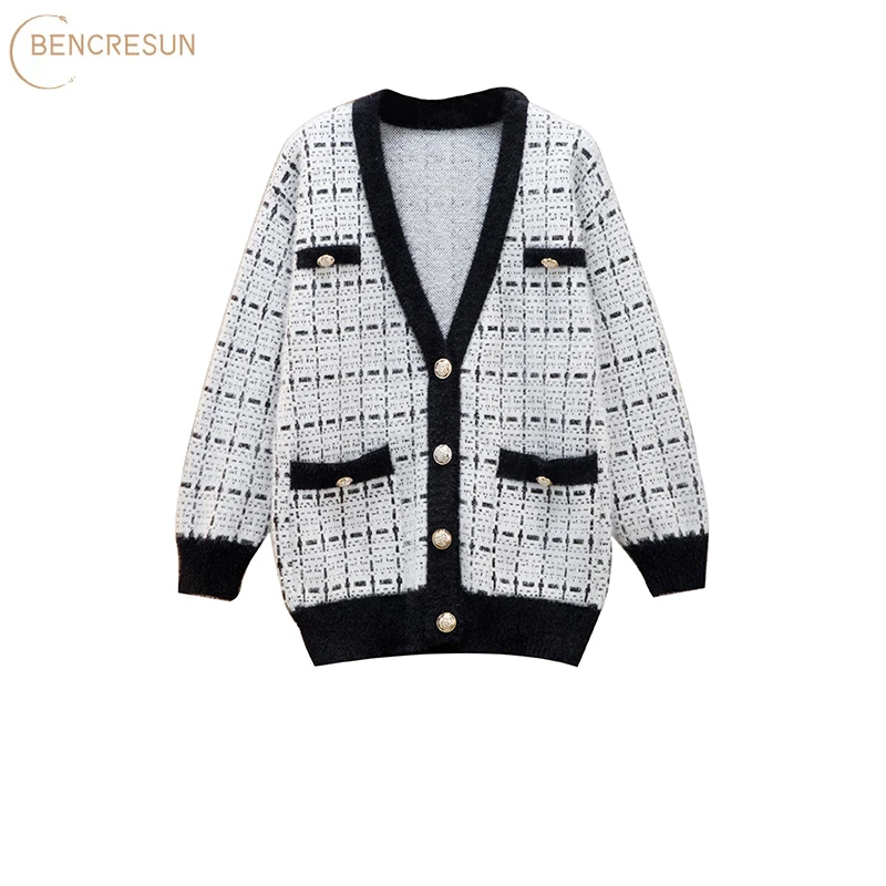 Oversized Women's Cardigan Sweater Jacket Fall Winter Dress Small Fragrance Retro Loose Comfortable Sweater with Button Pockets
Oversized Women's Cardigan Sweater Jacket Fall Winter Dress Small Fragrance Retro Loose Comfortable Sweater with Button Pockets