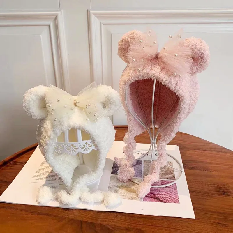 Winter Solid Color Keep Warm Boys Girls Cute Plush Little Bear Ears Hats 3 Color With Bow
Winter Solid Color Keep Warm Boys Girls Cute Plush Little Bear Ears Hats 3 Color With Bow