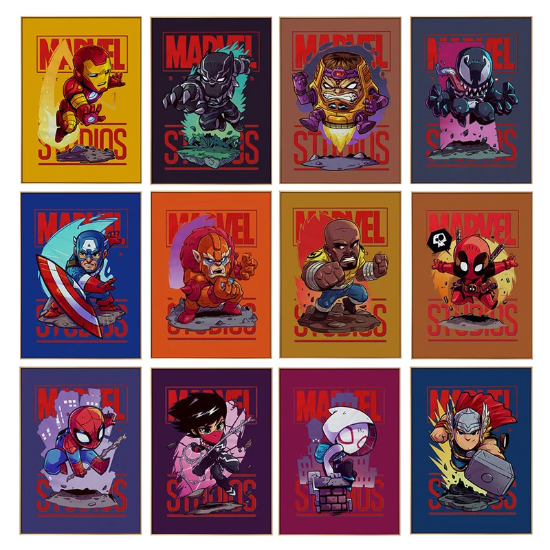 Marvel Cartoon Canvas Painting Superhero Iron Man Spiderman Wall Poster Print Mural Picture Children's Room Boy Bedroom Decor
Marvel Cartoon Canvas Painting Superhero Iron Man Spiderman Wall Poster Print Mural Picture Children's Room Boy Bedroom Decor