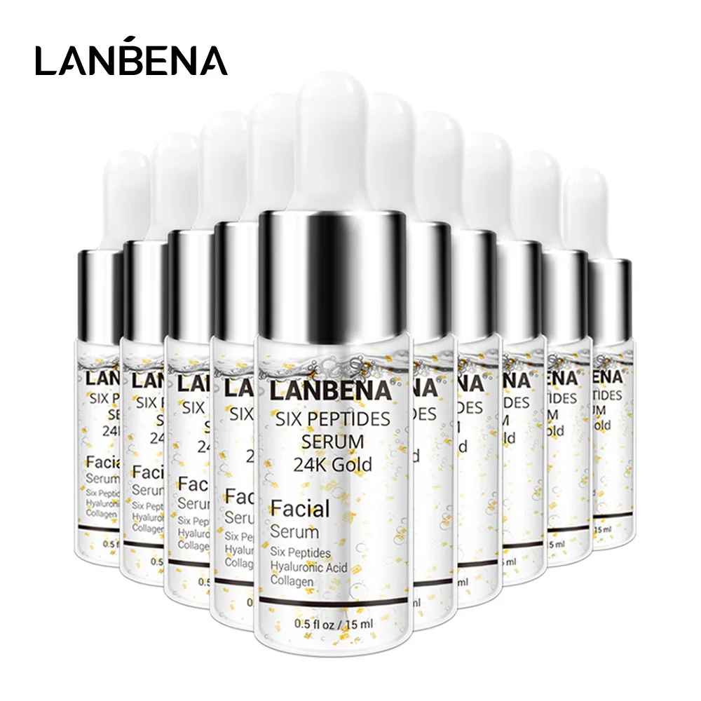 LANBENA 24K Gold Six Peptides Serum Face Essence Anti-Aging Wrinkle Lift Firming Whitening Moisturizing Facial Cream Care 10PCS
LANBENA 24K Gold Six Peptides Serum Face Essence Anti-Aging Wrinkle Lift Firming Whitening Moisturizing Facial Cream Care 10PCS