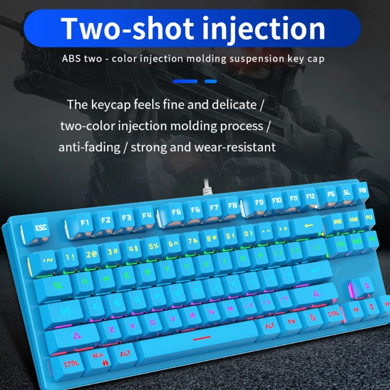 87 Keys Small Portable Mechanical Gaming Keyboard LED Backlit Compact Mechanical Mini Wired Keyboard for Windows
87 Keys Small Portable Mechanical Gaming Keyboard LED Backlit Compact Mechanical Mini Wired Keyboard for Windows