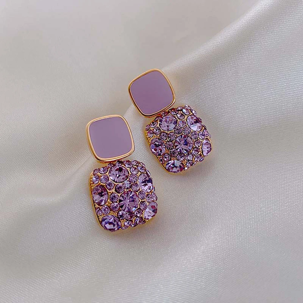 New Fashion Korean Purple Shiny Crystal Geometric Women Earrings Contracted Sweet Lovely Heart Fine Drop Earrings Jewelry
New Fashion Korean Purple Shiny Crystal Geometric Women Earrings Contracted Sweet Lovely Heart Fine Drop Earrings Jewelry
