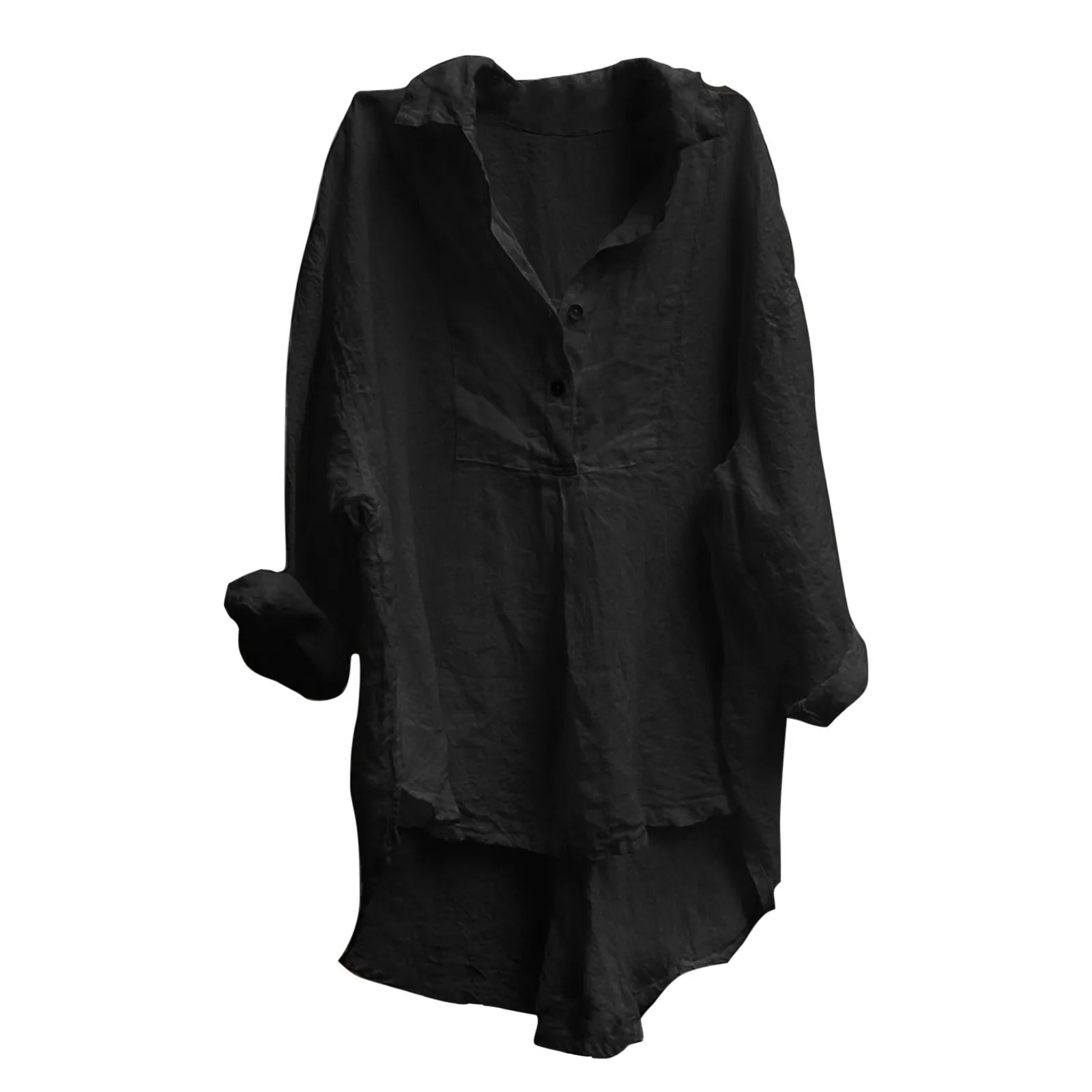 Solid Color Button Women Top Long Sleeve Loose Casual Irregular Women Blouses Hong Kong Style Fashion Vintage Feminina Clothing
Solid Color Button Women Top Long Sleeve Loose Casual Irregular Women Blouses Hong Kong Style Fashion Vintage Feminina Clothing