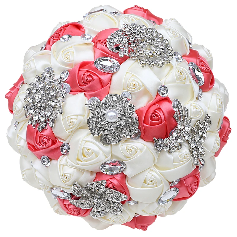 

New Hot Sale Wedding Bouquet for Bride and Bridesmaid, Diamond Ribbon, Artificial Rose, Sister Group Wedding Props W308