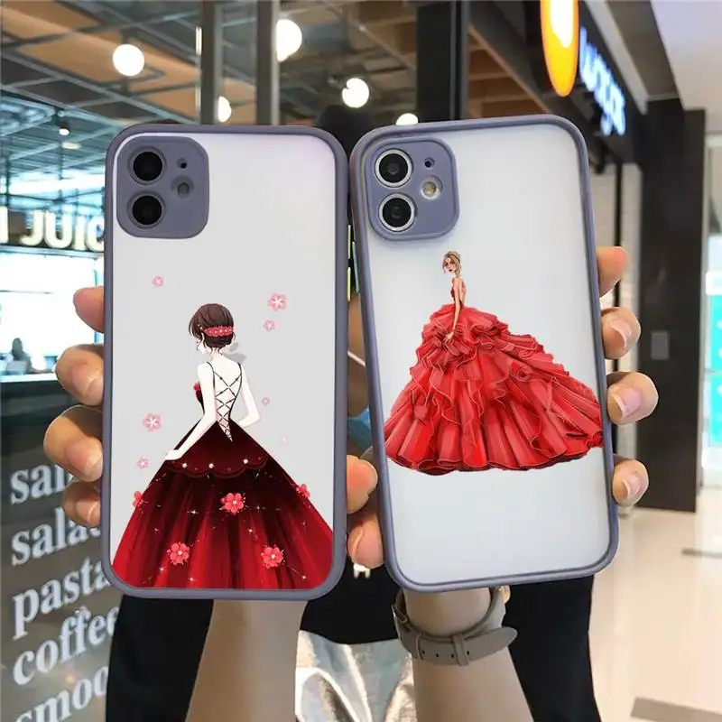 Fashion cartoon red dress girl Phone Case Matte Transparent for iPhone 7 8 11 12 s mini pro X XS XR MAX Plus cover funda
Fashion cartoon red dress girl Phone Case Matte Transparent for iPhone 7 8 11 12 s mini pro X XS XR MAX Plus cover funda
