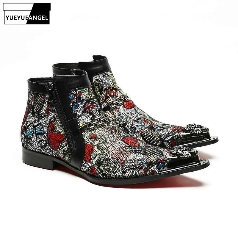 2020 New Designer Metal Trend Cool Zipper Hand Painted Priting Mens Ankle Boots Male Autumn Pointed Toe High Top Shoes Footwear
2020 New Designer Metal Trend Cool Zipper Hand Painted Priting Mens Ankle Boots Male Autumn Pointed Toe High Top Shoes Footwear