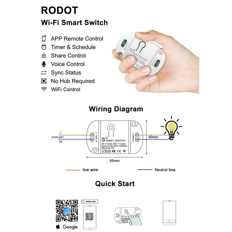 5 шт. Новый мини-модуль переключателя EWelink для умного дома WiFi + Bluetooth приложение