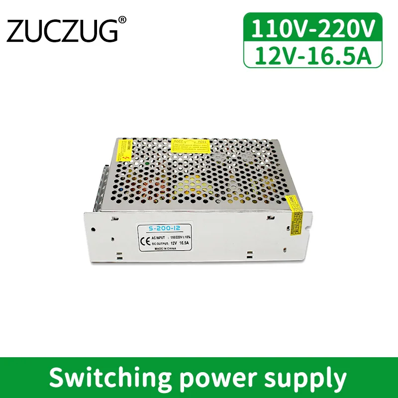 198W DC Stabilized Power Supply 220V To12V 16.5A Lighting Transformer Switching Power Suply Strip Switch LED Driver Adapter
198W DC Stabilized Power Supply 220V To12V 16.5A Lighting Transformer Switching Power Suply Strip Switch LED Driver Adapter