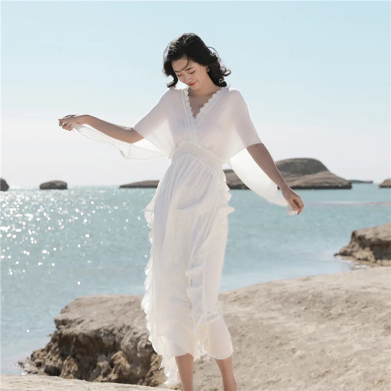 2021 Summer White Cotton Linen Palace Style Seaside Holiday Dresses A Backless Elegant Beach Photography High Qaulity Vestidos
2021 Summer White Cotton Linen Palace Style Seaside Holiday Dresses A Backless Elegant Beach Photography High Qaulity Vestidos