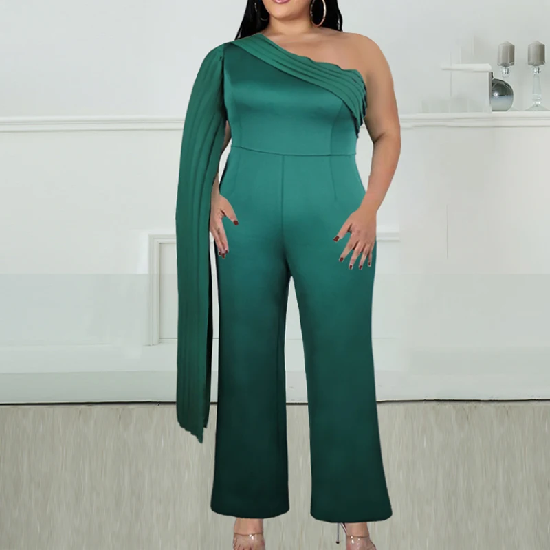 Women Wide Leg Jumpsuit One Shouder Plus Size Evening Party Wear Pleated Bodysuit Celebrate Event Occasion Overalls 4XL New
Women Wide Leg Jumpsuit One Shouder Plus Size Evening Party Wear Pleated Bodysuit Celebrate Event Occasion Overalls 4XL New