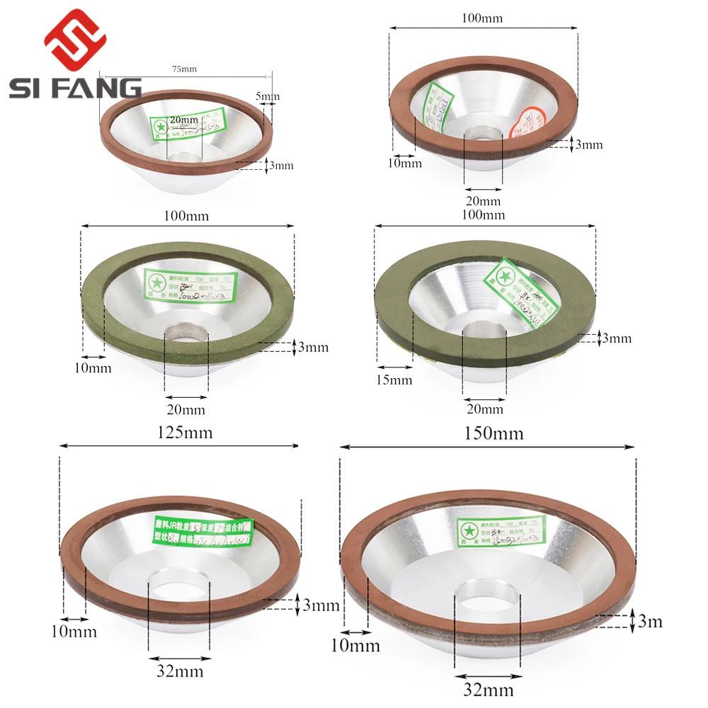 75/100/125/150mm Resin Diamond Grinding Wheel Cup Grinder Disc for Carbide Metal Angle Tool 120/150/180/240/320/400# | Инструменты