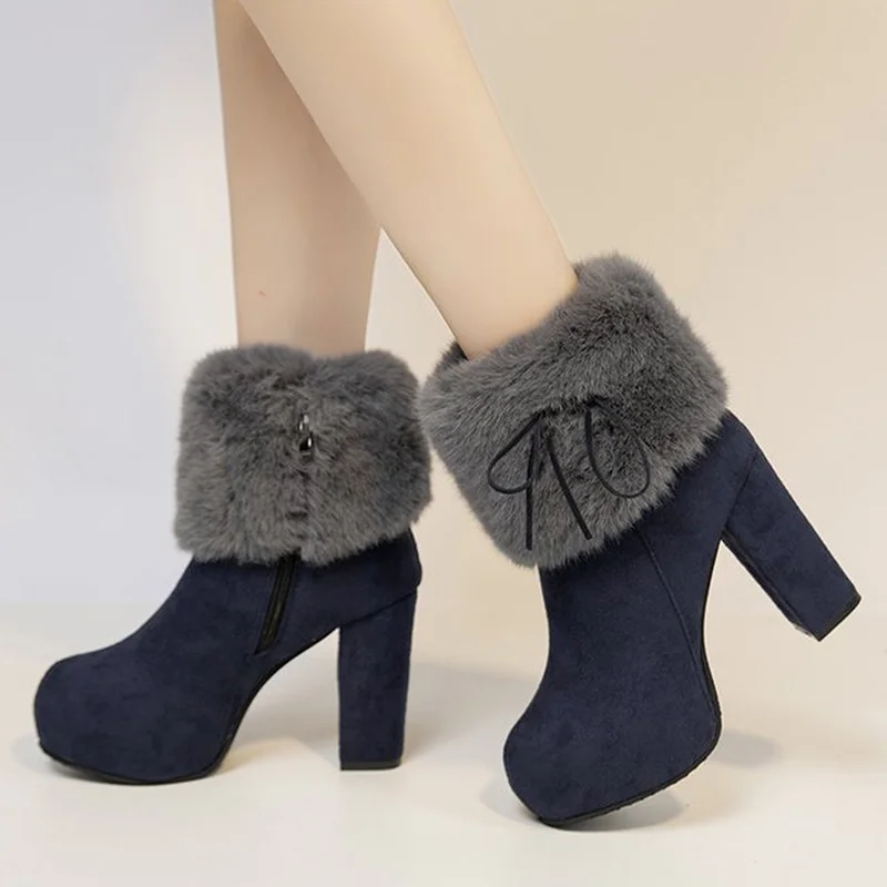 Women Short Boots 2022 Fashion Zipper Round Toe Platform Ankle Boots Thick Heel Non-slip Women's Boots with Cotton To Keep Warm 
Women Short Boots 2022 Fashion Zipper Round Toe Platform Ankle Boots Thick Heel Non-slip Women's Boots with Cotton To Keep Warm