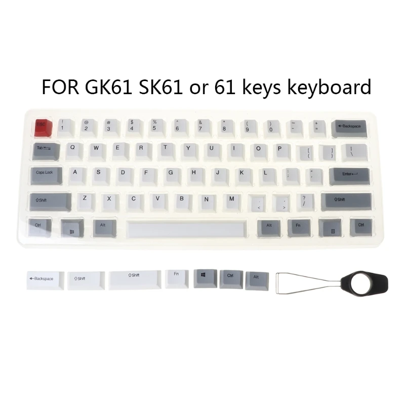 61 Keys Keyset Double Color PBT Thick Keycap for GK61 SK61 Mechanical Gaming Keyboard with Puller
61 Keys Keyset Double Color PBT Thick Keycap for GK61 SK61 Mechanical Gaming Keyboard with Puller