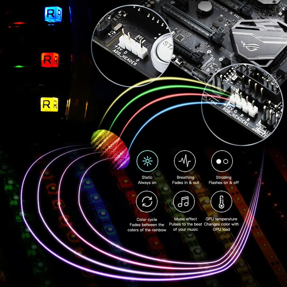 Rgb 12v Led Lighting Diy Strip Light Rgb-header With 4 Pin Software Control Lighting Mid Tower Aura Sync Decor Light Supplies
Rgb 12v Led Lighting Diy Strip Light Rgb-header With 4 Pin Software Control Lighting Mid Tower Aura Sync Decor Light Supplies