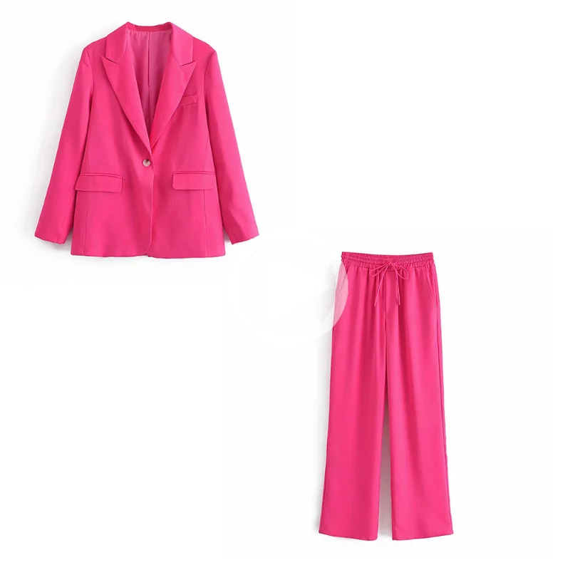 2021 Women's Two Piece Satin Rose Retro Office Women's Single Button Suit Women's Elastic High Waist Pants Leisure Comfort Suit
2021 Women's Two Piece Satin Rose Retro Office Women's Single Button Suit Women's Elastic High Waist Pants Leisure Comfort Suit