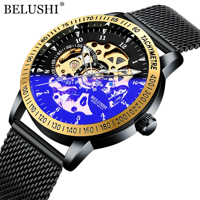 BELUSHI Hollow Out Watches Mechanical Automatic Men Luxury Brand Male Watch Waterproof Business Wristwatch Men Relogio Masculino
BELUSHI Hollow Out Watches Mechanical Automatic Men Luxury Brand Male Watch Waterproof Business Wristwatch Men Relogio Masculino