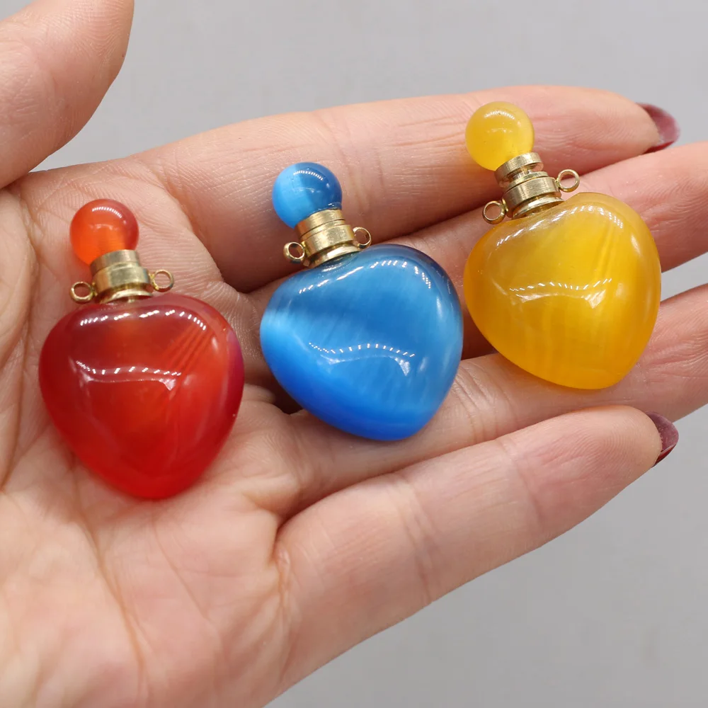 Natural Stone Perfume Bottle Pendant Exquisite Heart-shaped Pendant For Jewelry Making Charms DIY Necklace Accessory Women Gift
Natural Stone Perfume Bottle Pendant Exquisite Heart-shaped Pendant For Jewelry Making Charms DIY Necklace Accessory Women Gift