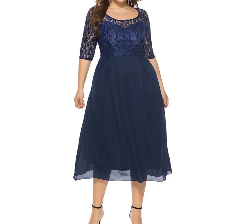 Plus Size New Design Fashionable Half Sleeve Sexy Deep Boat-Neck Tea Length Sheer Lace Evening Dress Party Dress Prom Dress
Plus Size New Design Fashionable Half Sleeve Sexy Deep Boat-Neck Tea Length Sheer Lace Evening Dress Party Dress Prom Dress