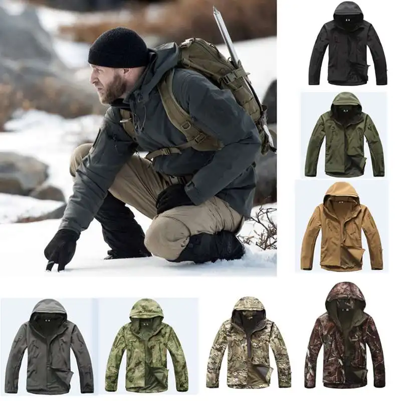 

Tactical Military Airsoft Hunting clothes Outdoor Shark Skin TAD v4 Softshell Jacket Suit Men Waterproof Combat Hiking Jacket