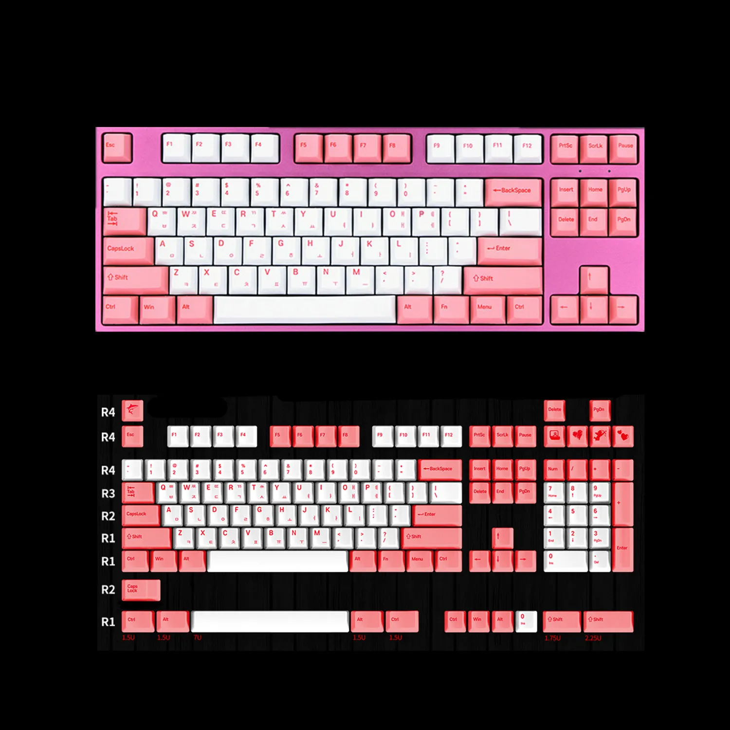 Mstone 123Key PBT Dye Sublimation Keycap Semi Cherry Mechanical Keyboard Caps Pink&White
Mstone 123Key PBT Dye Sublimation Keycap Semi Cherry Mechanical Keyboard Caps Pink&White