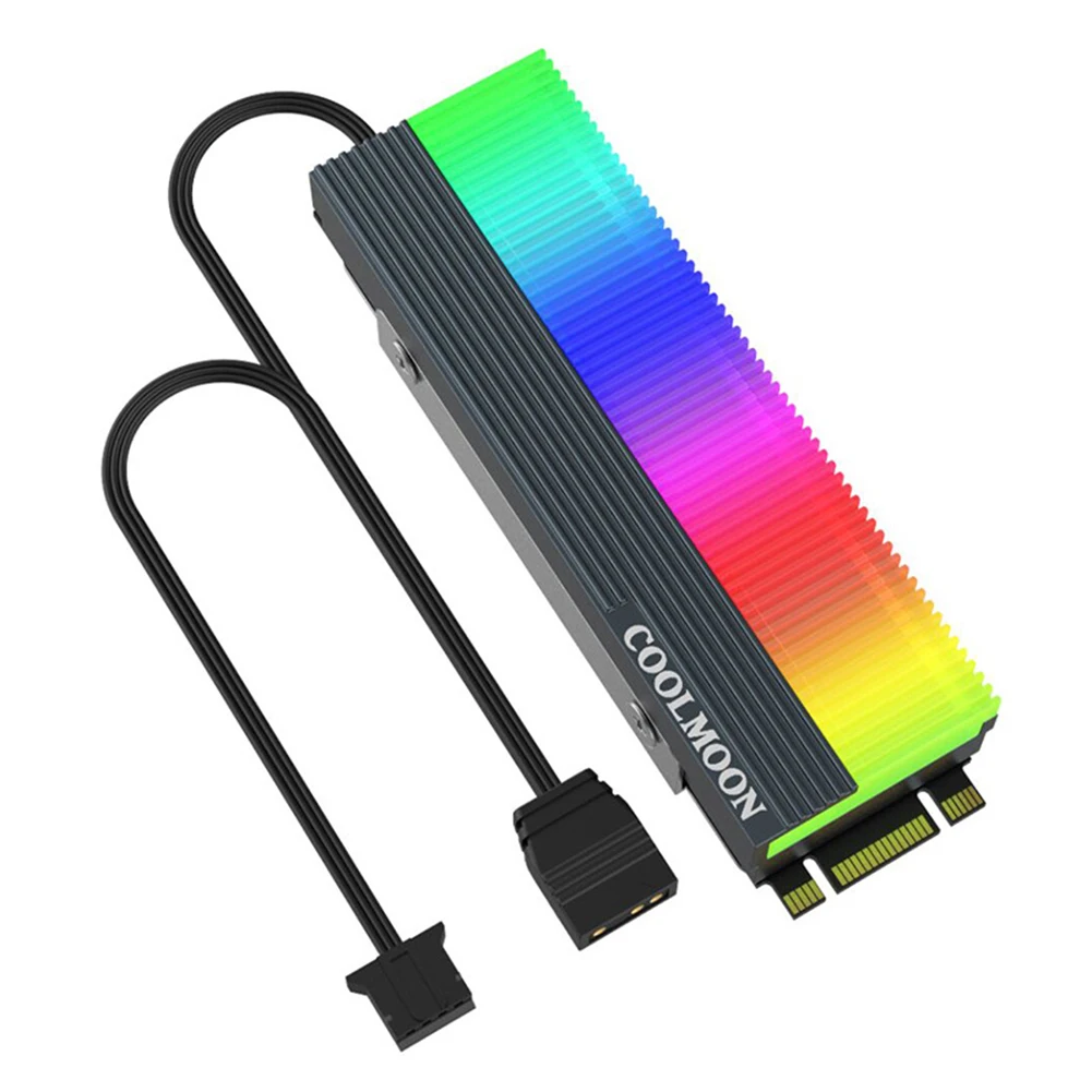 Cool Moon CM-M73S M.2 Solid State Drive Heatsink 5V ARGB M.2 2280 SSD Hard Drive Heatsink with Synchronized Colorful Lighting
Cool Moon CM-M73S M.2 Solid State Drive Heatsink 5V ARGB M.2 2280 SSD Hard Drive Heatsink with Synchronized Colorful Lighting