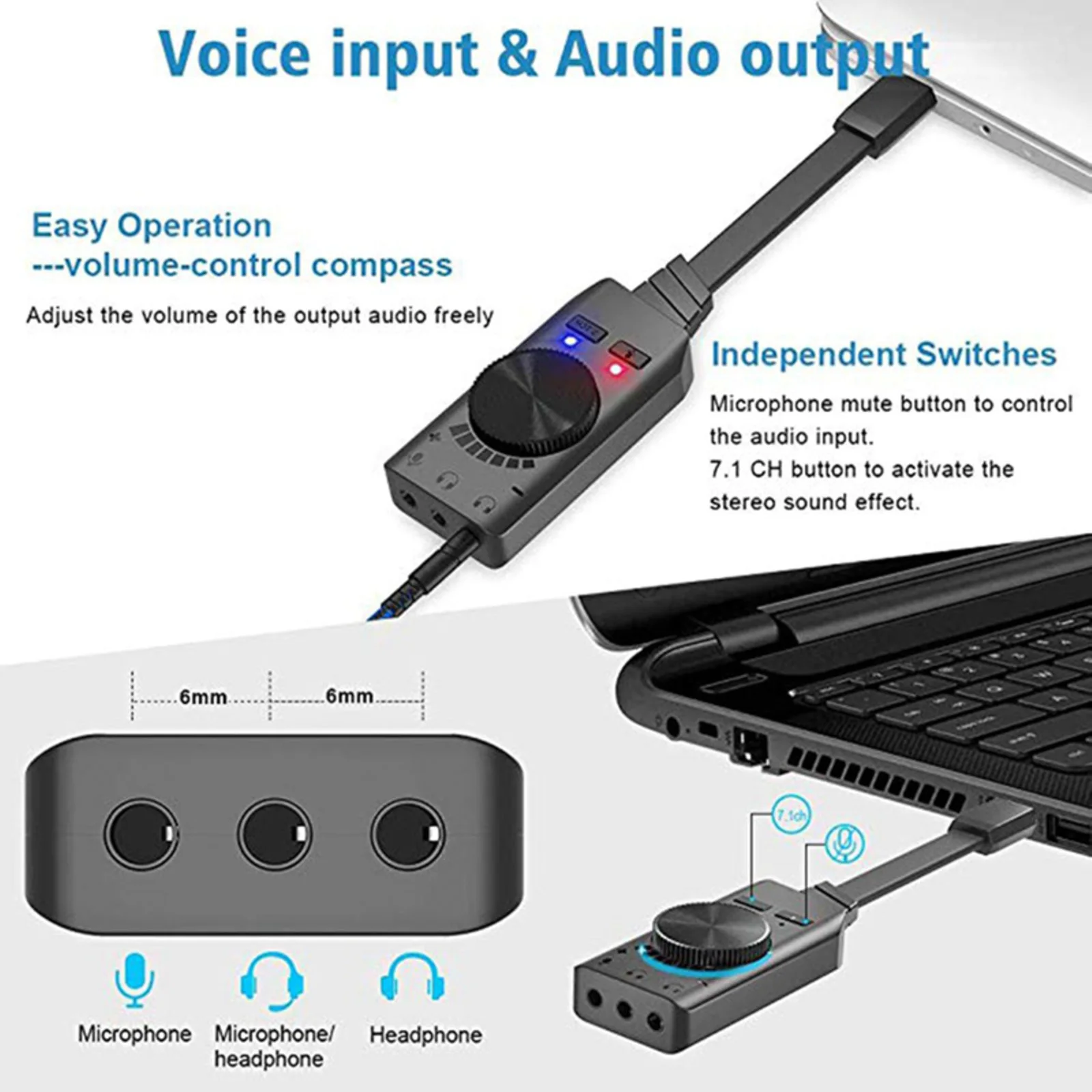 Converter with Volume Controlling 7.1 Stereo Sound External USB Sound Card Drive-Free USB External Stereo Sound Adapter Audio
Converter with Volume Controlling 7.1 Stereo Sound External USB Sound Card Drive-Free USB External Stereo Sound Adapter Audio