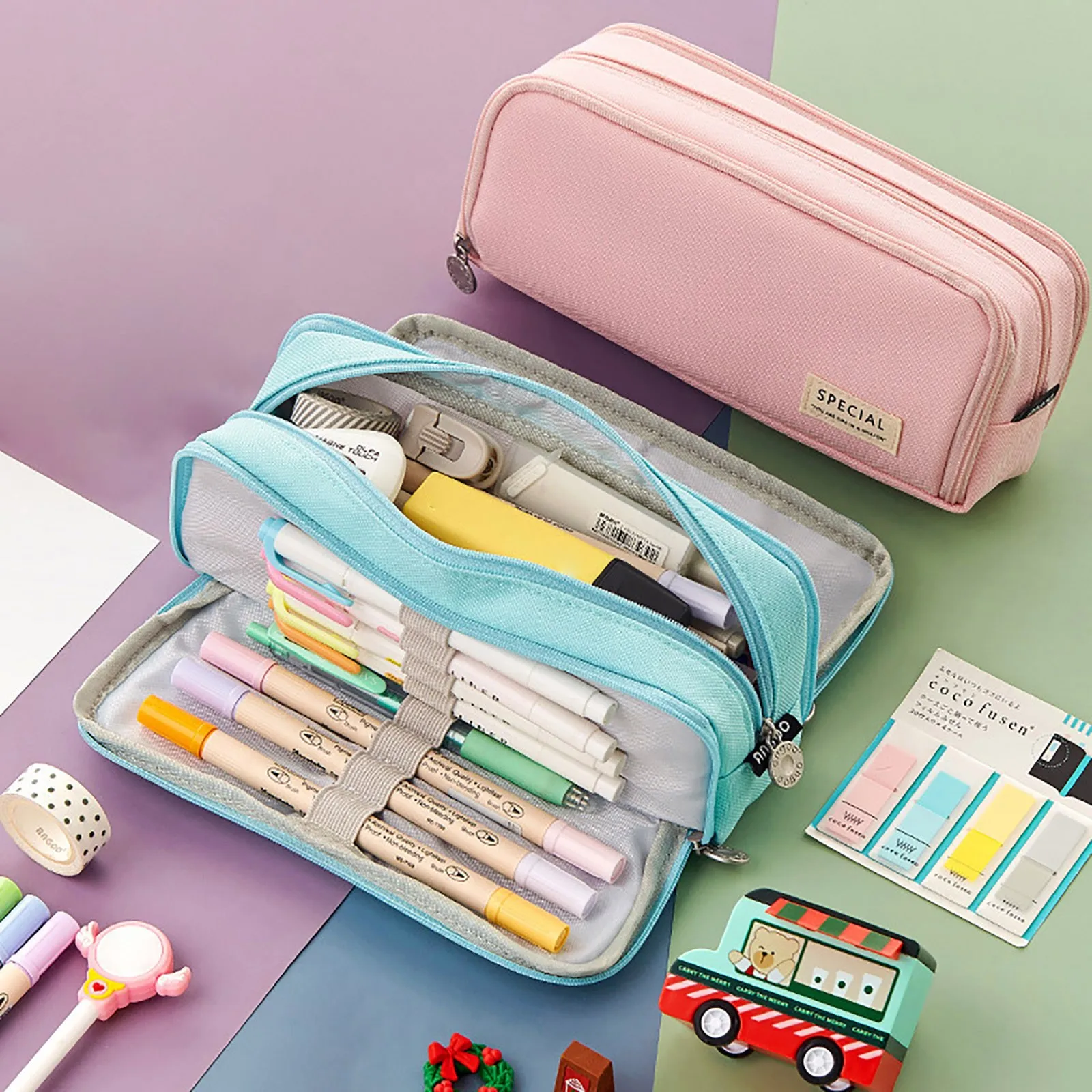 Big Capacity Pencil Case Desk Organizer Pencil Cases Makeup Storage Bag Pen Storage For School College Office Home Supplies 
Big Capacity Pencil Case Desk Organizer Pencil Cases Makeup Storage Bag Pen Storage For School College Office Home Supplies
