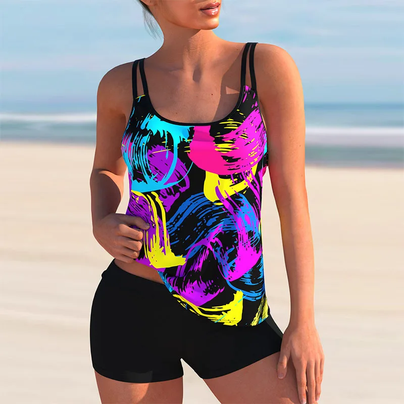 Two Piece Fashion Sling Tank Top Boxer Bikini Set New Women Print Tankini Swimwear 2022 Spring Summer Beachwear Bathing Suit 5XL
Two Piece Fashion Sling Tank Top Boxer Bikini Set New Women Print Tankini Swimwear 2022 Spring Summer Beachwear Bathing Suit 5XL