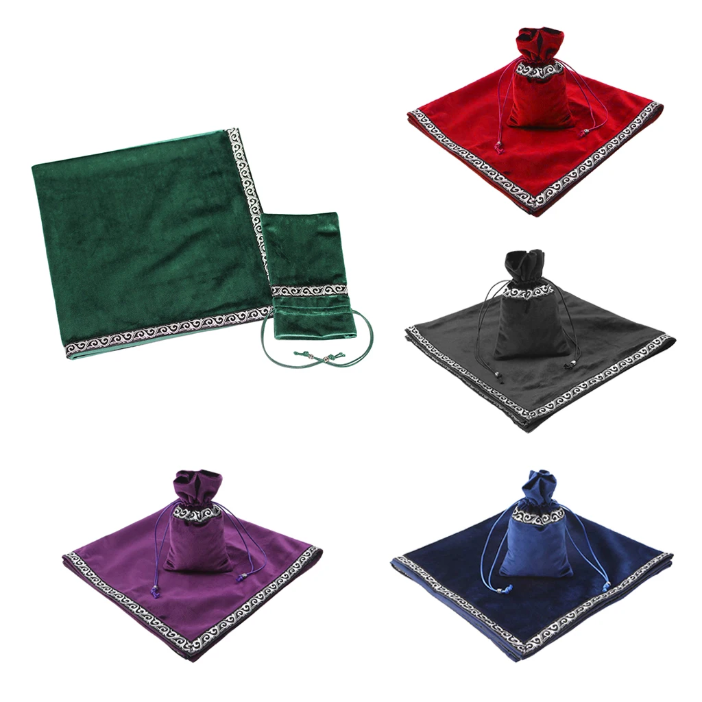 26 inch Altar Tarot Cloth Tablecloth Divination Wicca Velvet Tapestry with Tarot Cards Runes Bag
26 inch Altar Tarot Cloth Tablecloth Divination Wicca Velvet Tapestry with Tarot Cards Runes Bag