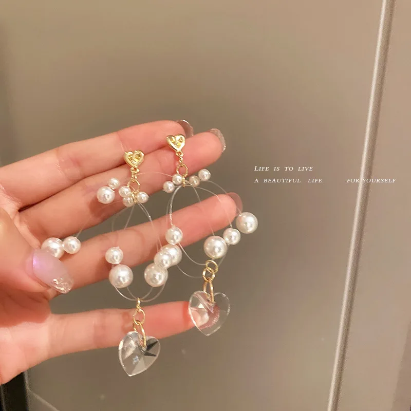 925 серебряные серьги в форме сердца с жемчугом, Длинные Стильные серьги с бахромой, женские простые серьги-подвески в форме сердца super xiantao
925 серебряные серьги в форме сердца с жемчугом, Длинные Стильные серьги с бахромой, женские простые серьги-подвески в форме сердца super xiantao